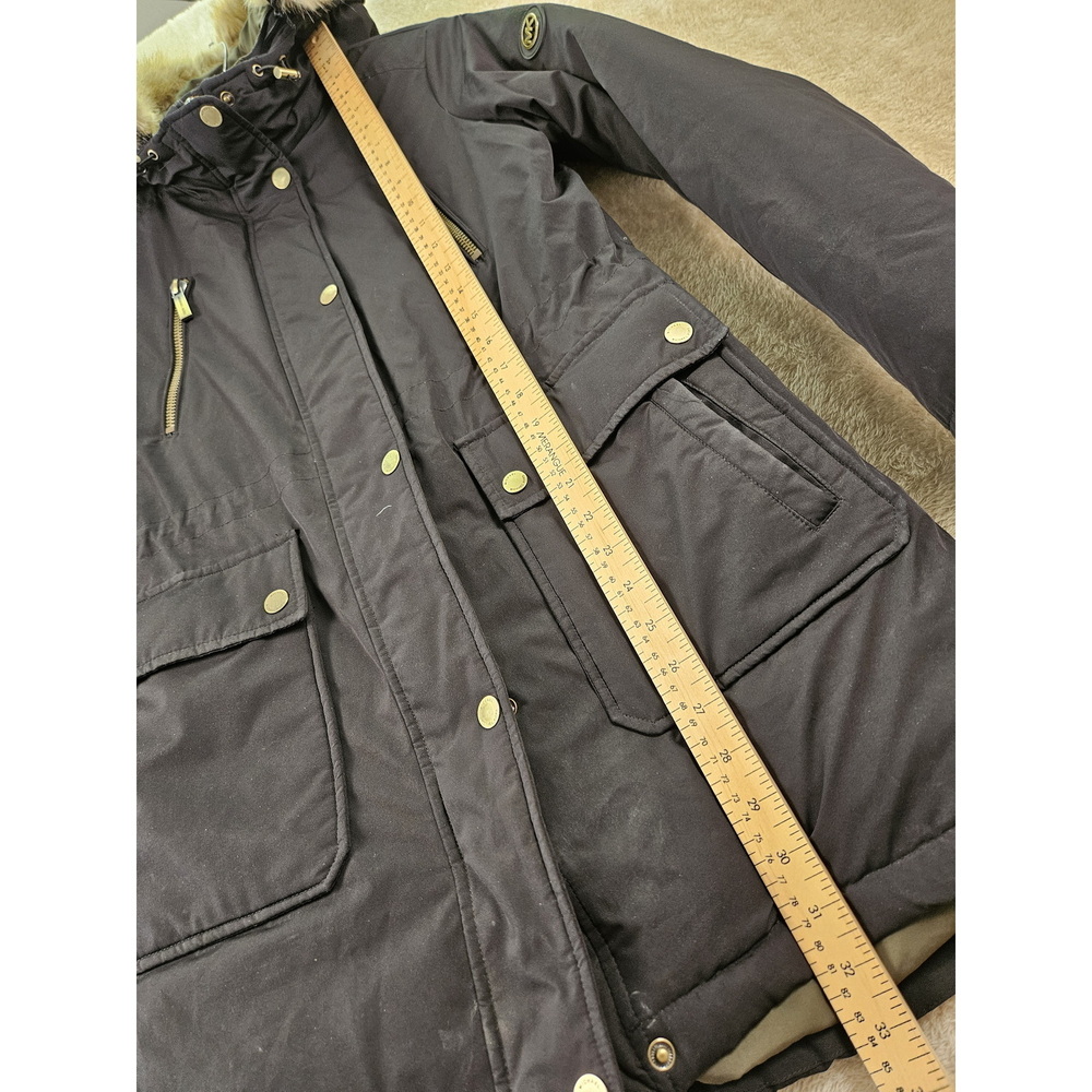 Michael Kors Down Jacket Puffer Coat Black Size XS Pockets Snap Buttons - Picture 8 of 10